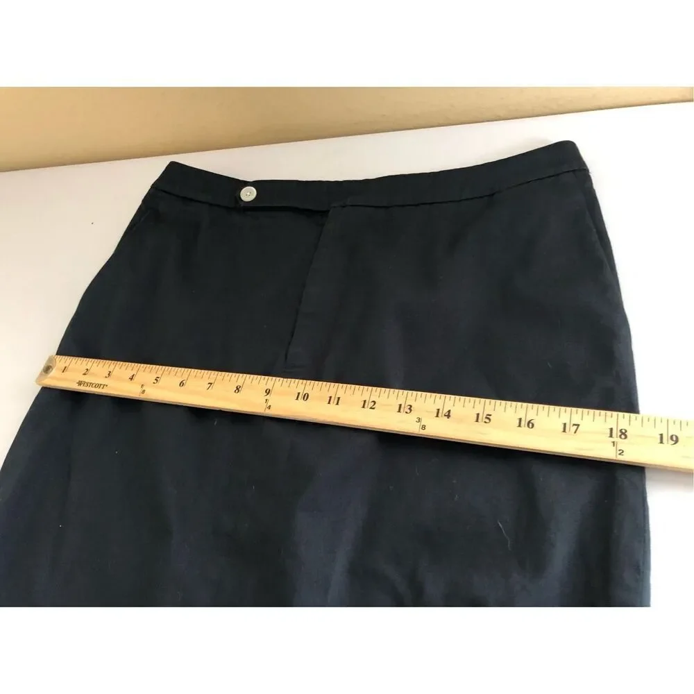 Lauren Ralph Lauren Black Pencil Skirt Size 10 Stretch Cotton